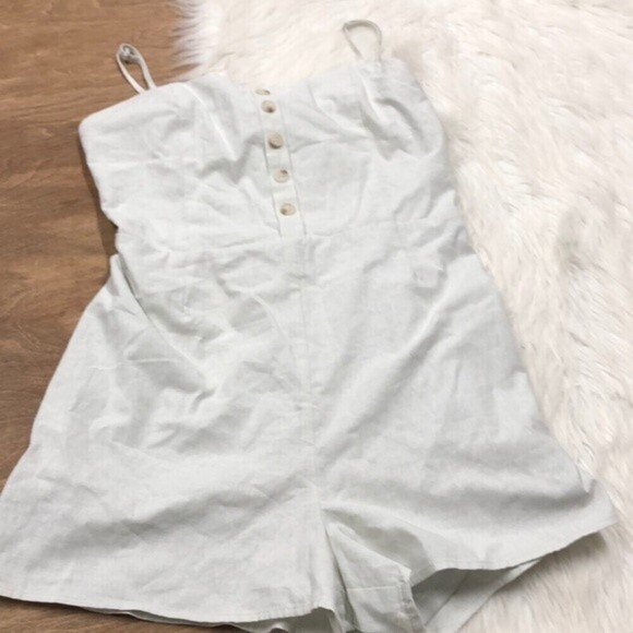 Davi & Dani large light green cotton button romper - Picture 3 of 9